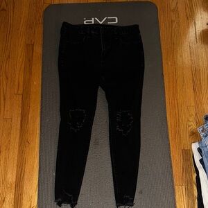 American Eagle Outfitters Black Distressed Jeggings